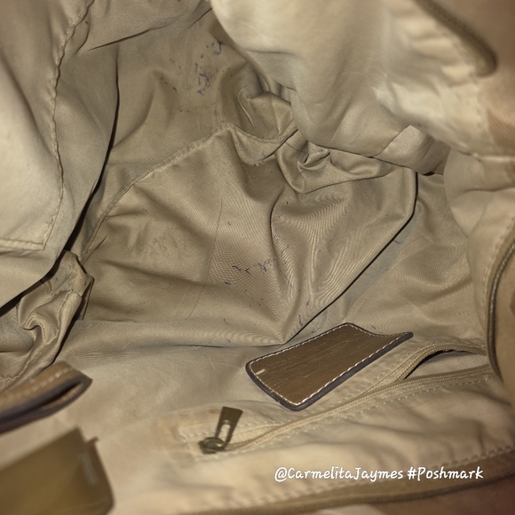 💯 Authentic preloved Coach👛Carly Signature Khaki Canvas Bag - Picture 7 of 8